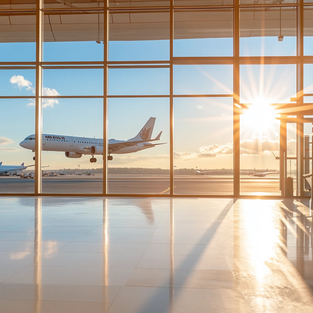 机场终端飞机视角