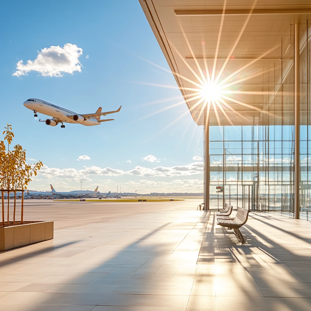 机场终端飞机视角