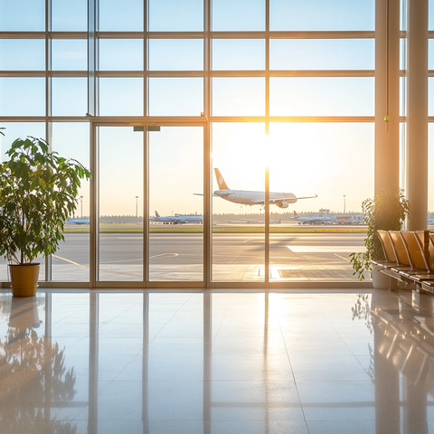 机场终端飞机视角