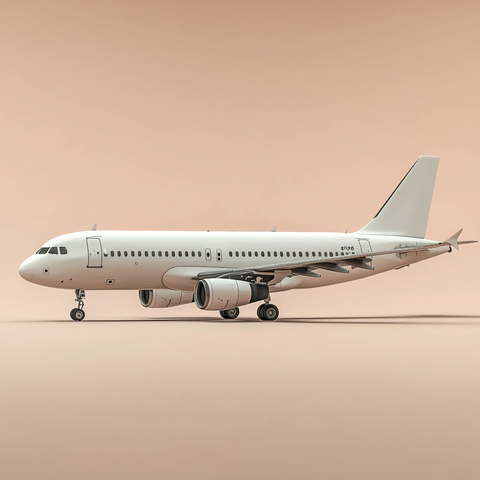 飞机侧面空白背景