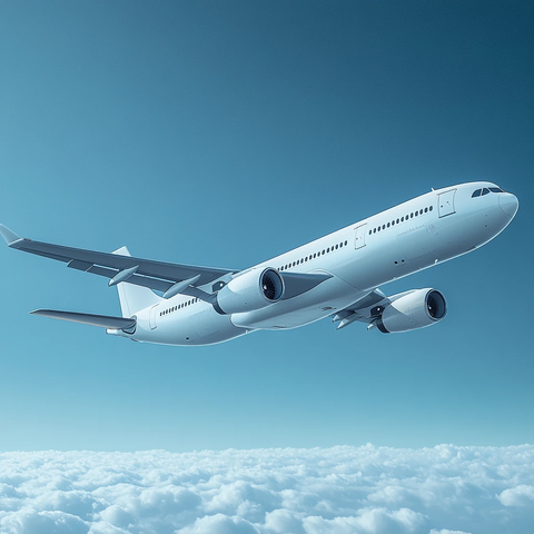 飞机侧面空白背景