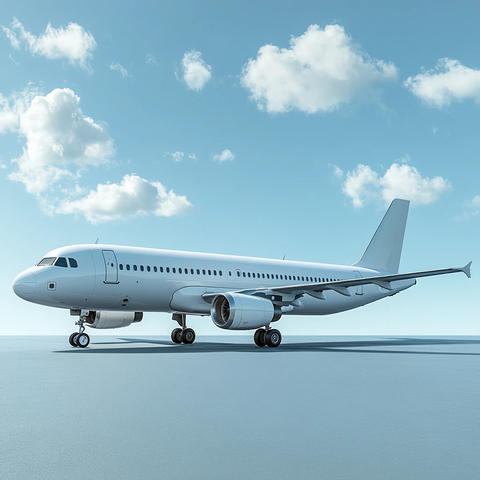 飞机侧面空白背景