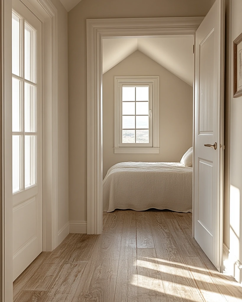 无床白色卧室照