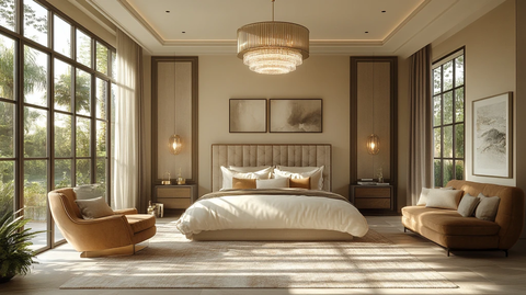 现代床与灯具设计