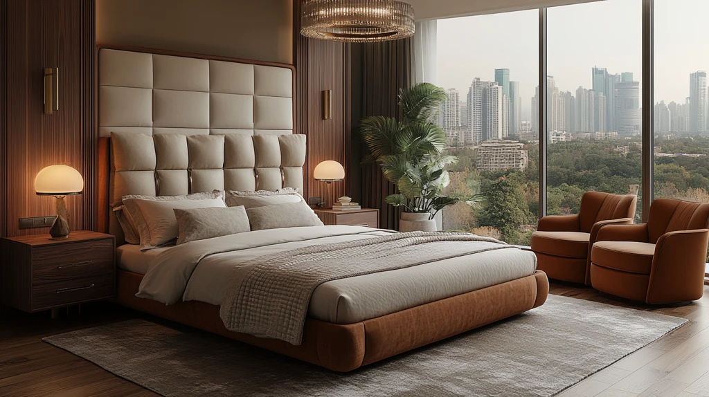 现代床与灯具设计