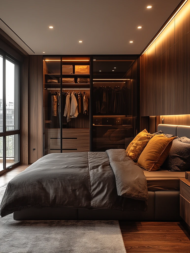 黑色玻璃衣帽间