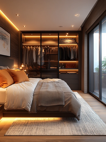 黑色玻璃衣帽间