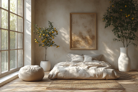 白色墙面木地板卧室