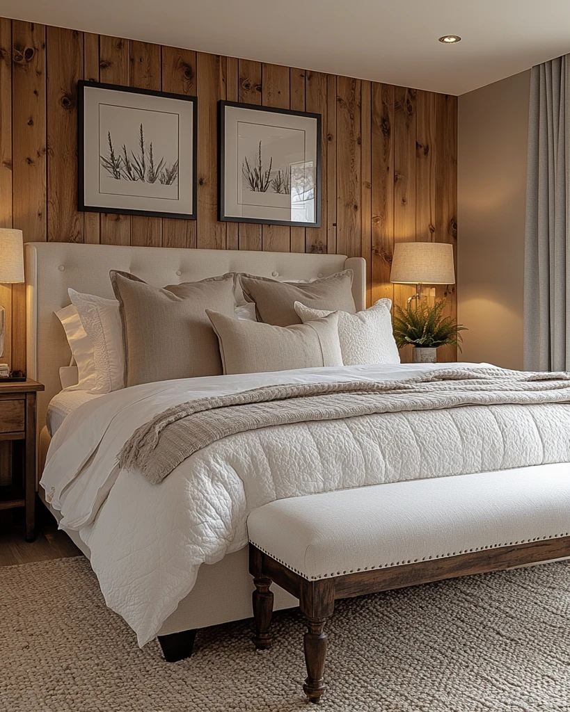 木质床头板卧室