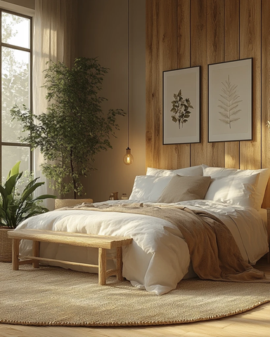 木质床头板卧室