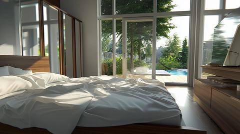 德国卧室床尾衣柜