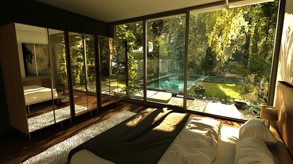 德国卧室床尾衣柜