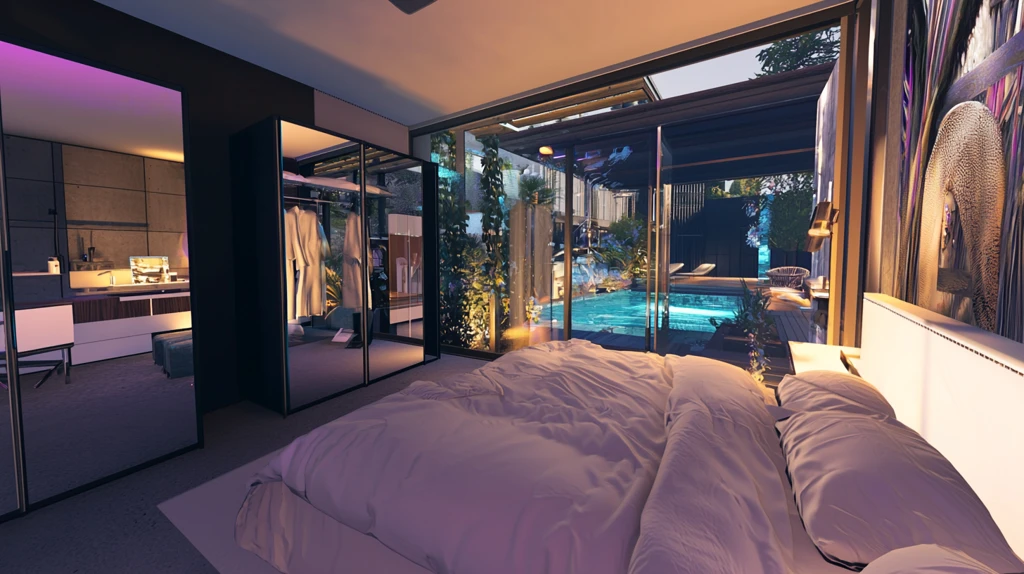 德国卧室床尾衣柜