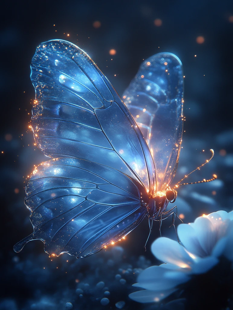 蓝色蝴蝶晶翼