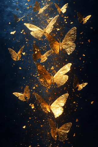 金色蝴蝶与三角