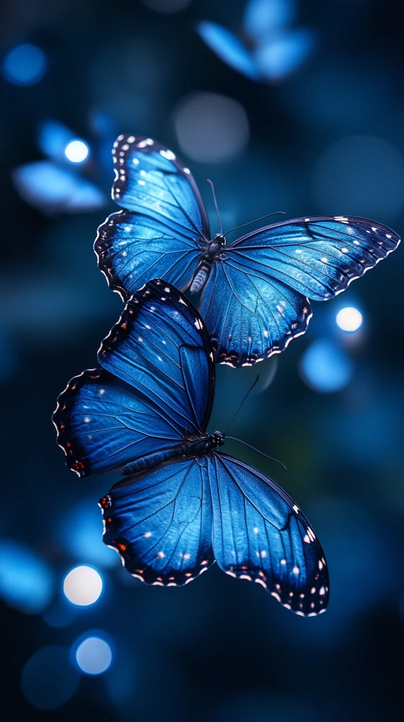 蓝蝶背景光影