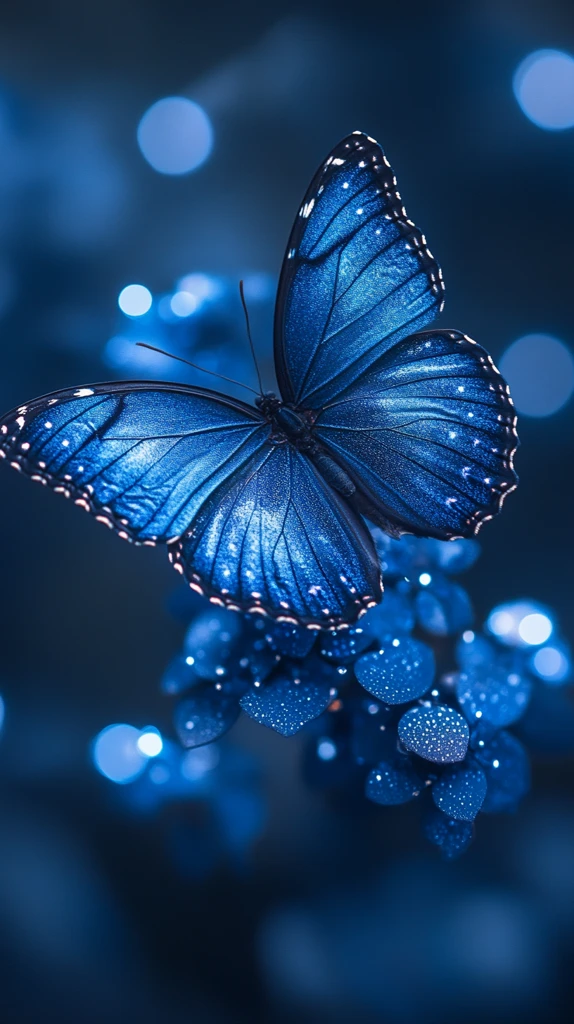 蓝蝶背景光影