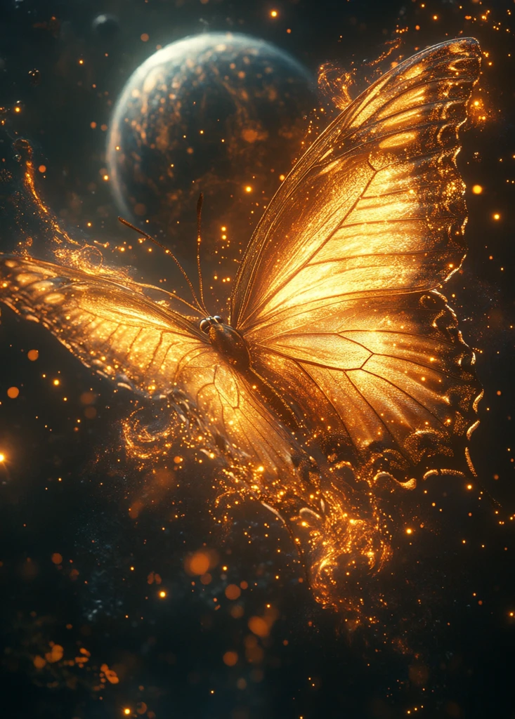 蝴蝶飞翔宇宙间