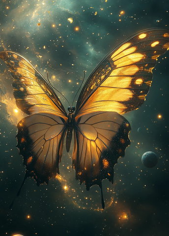 蝴蝶飞翔宇宙间