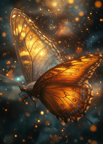 蝴蝶飞翔宇宙间