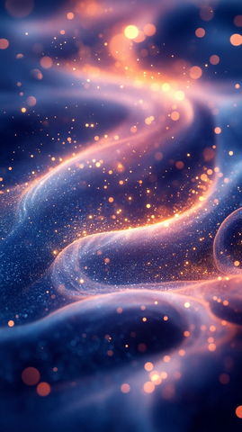 水彩波浪金色星点