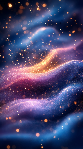 水彩波浪金色星点