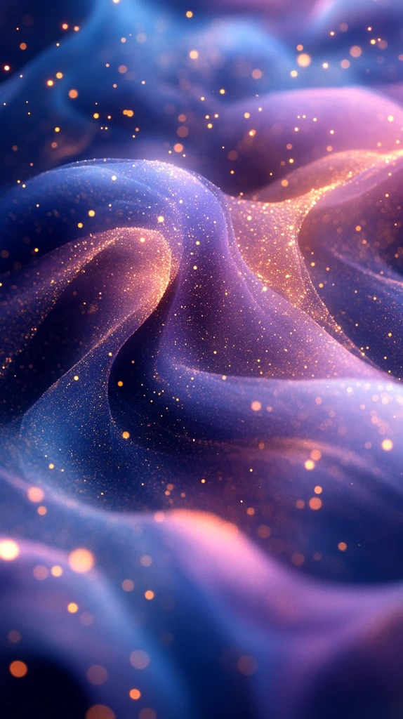 水彩波浪金色星点