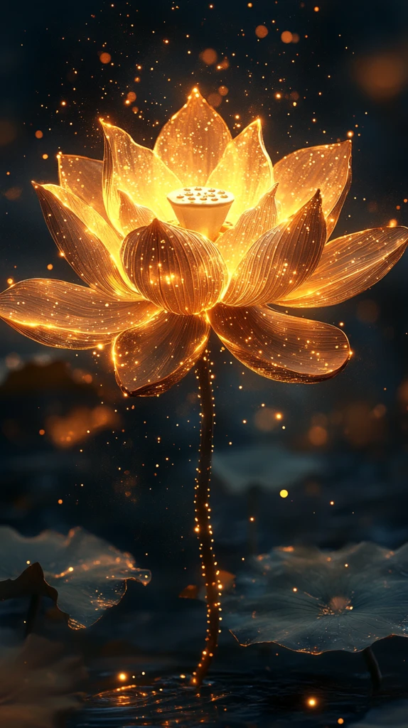 光纤莲花金饰图