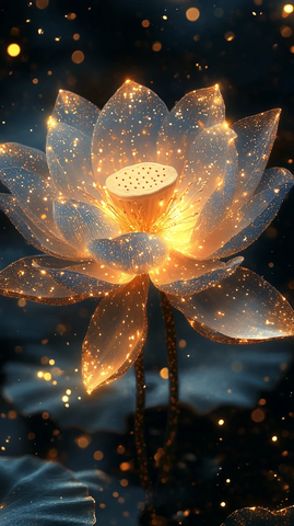 光纤莲花金饰图