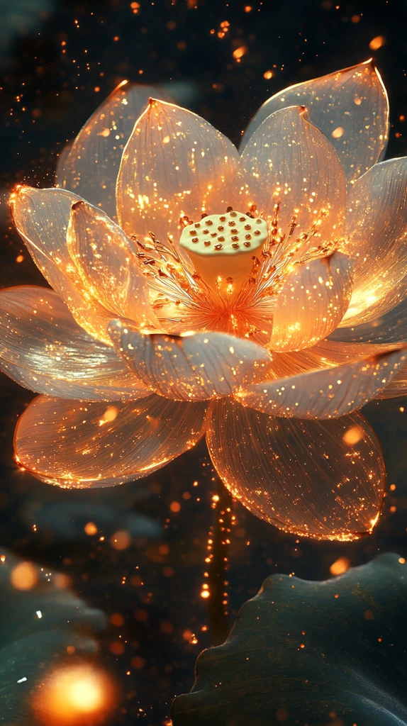 光纤莲花金饰图