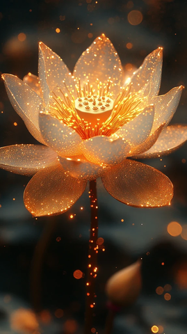 光纤莲花金饰图