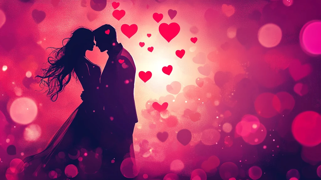 浪漫情侣红心飞舞