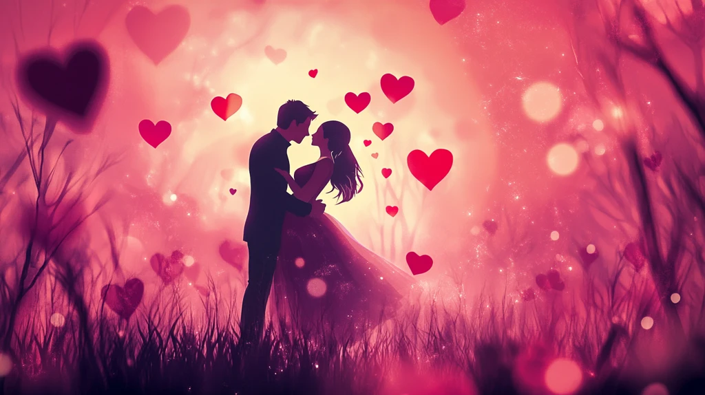 浪漫情侣红心飞舞