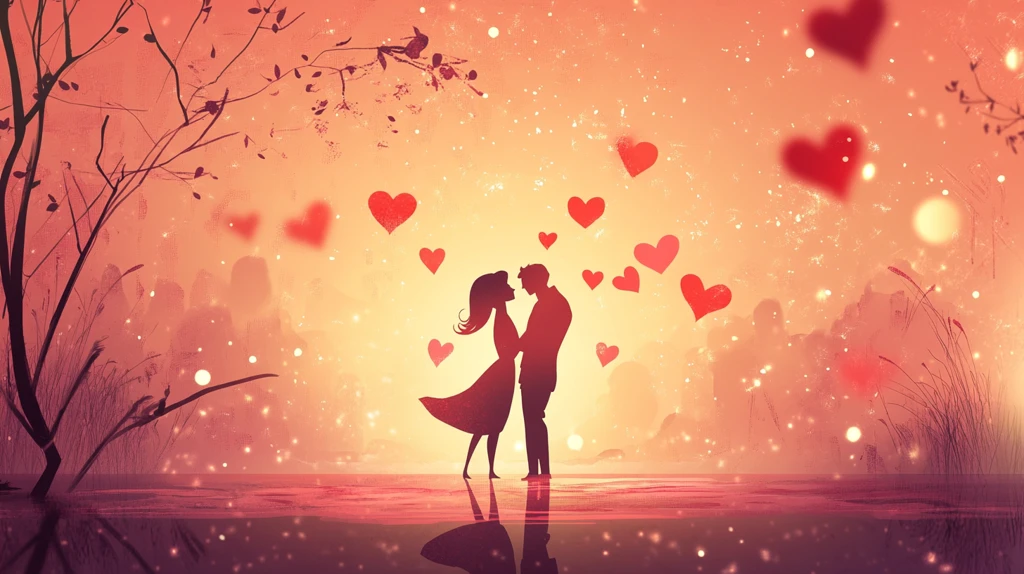 浪漫情侣红心飞舞