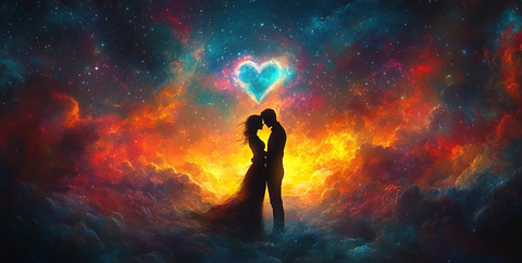 云中相拥的二人