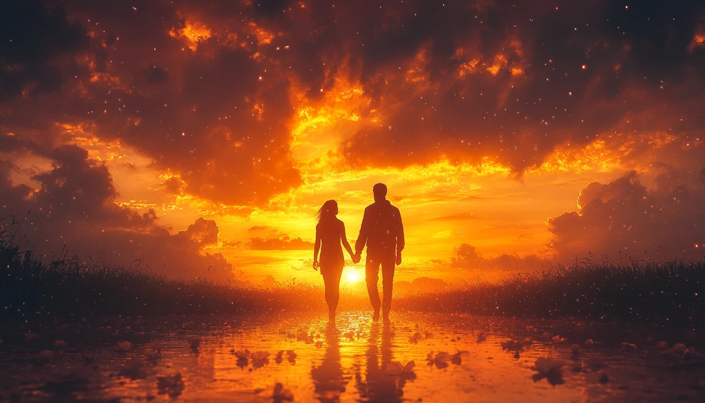 夕阳下的携手同行