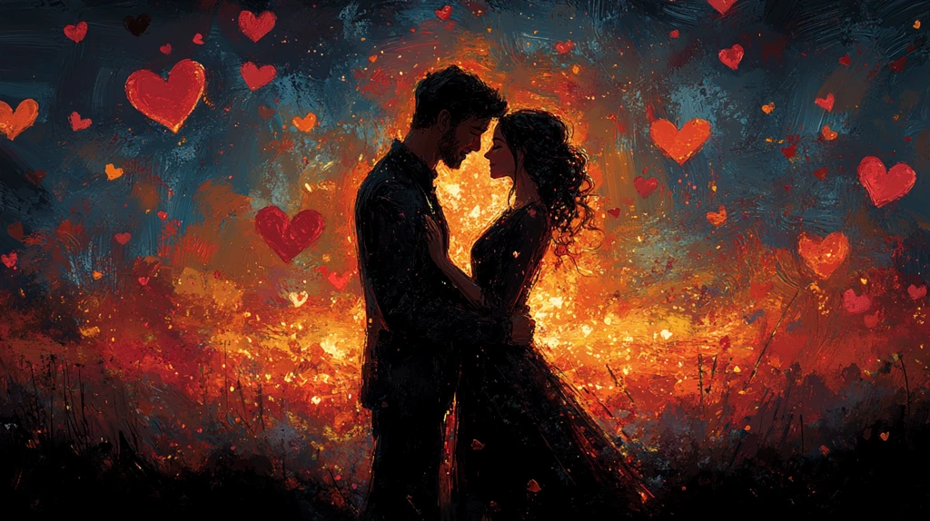 情侣浪漫拥抱夕阳