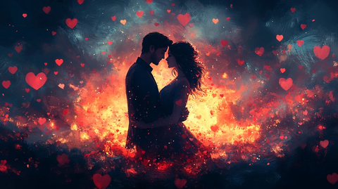 情侣浪漫拥抱夕阳