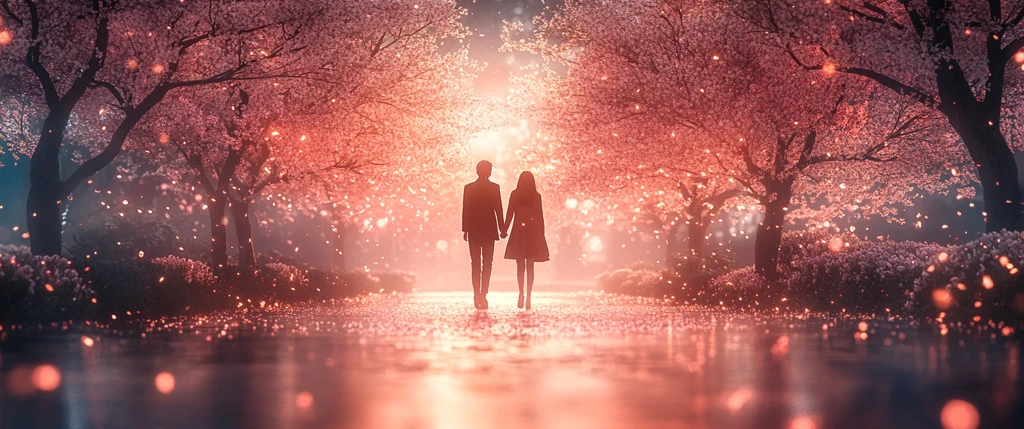 樱花树下牵手续缘