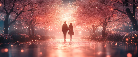 樱花树下牵手续缘