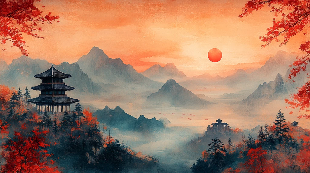 韩国传统风景纹理