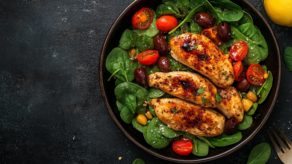 鸡胸肉配罗勒青酱