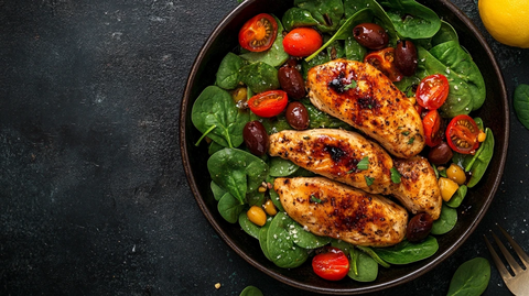 鸡胸肉配罗勒青酱