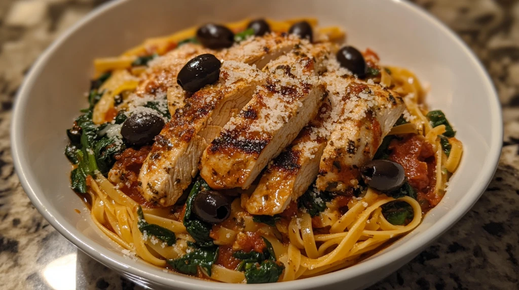 意面鸡胸肉罗勒酱