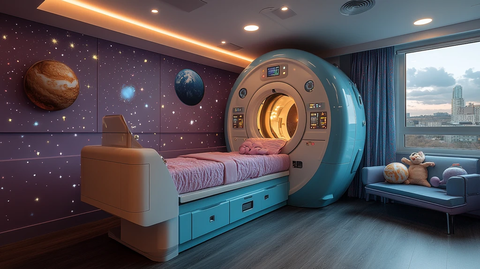 医疗扫描仪太空墙绘