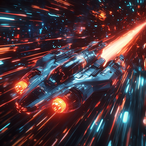 霓虹飞船穿越未来