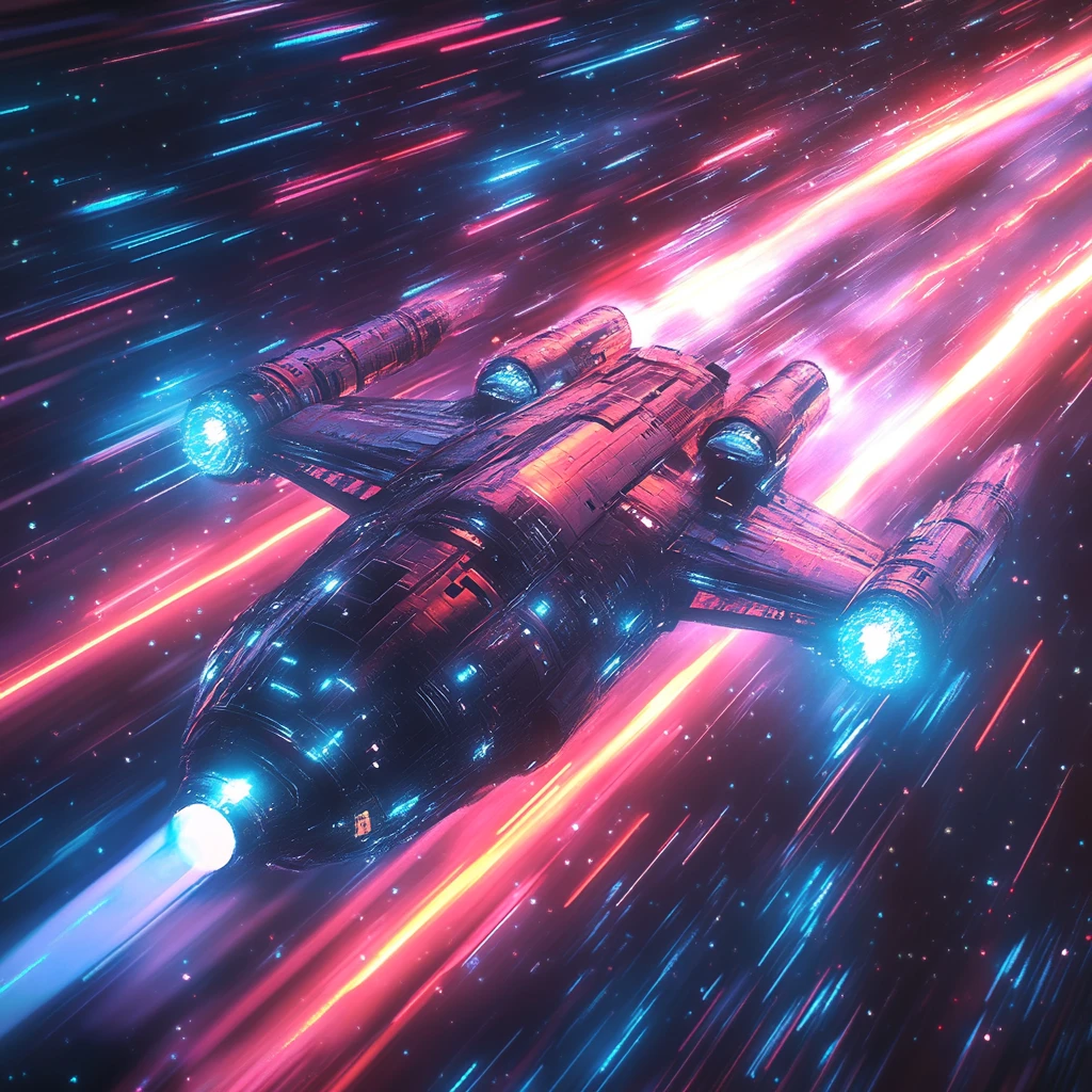 霓虹飞船穿越未来