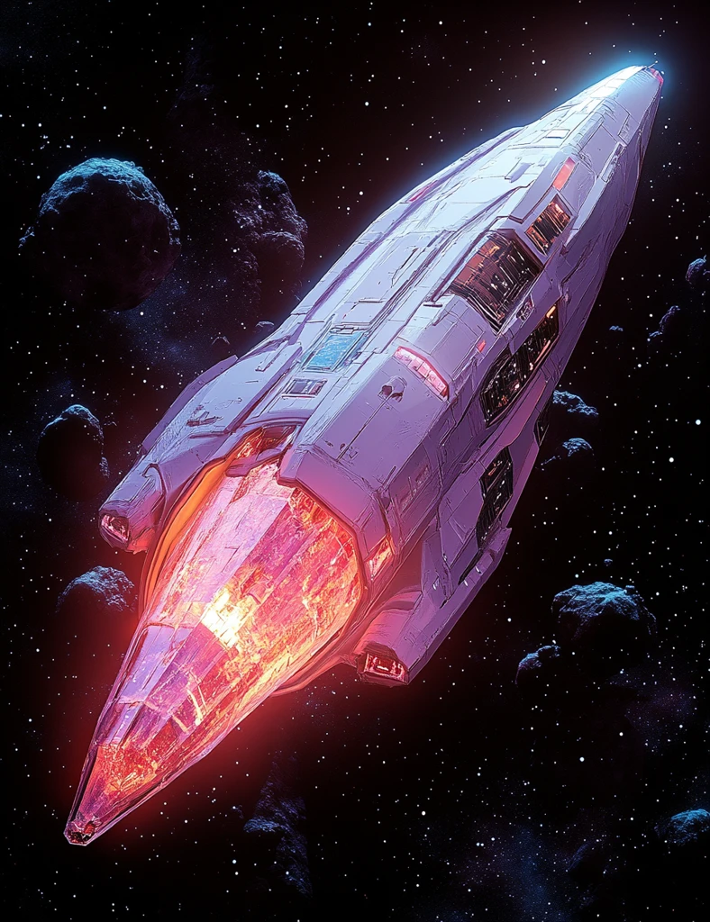 紫色白晶太空船