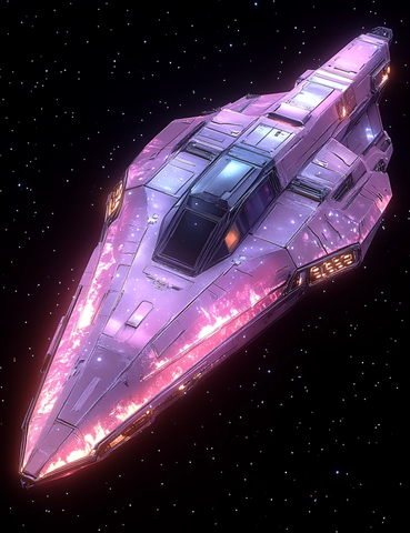 紫色白晶太空船