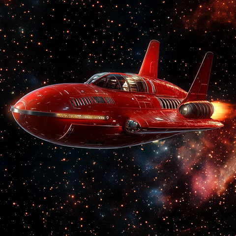 红色飞船穿梭星际
